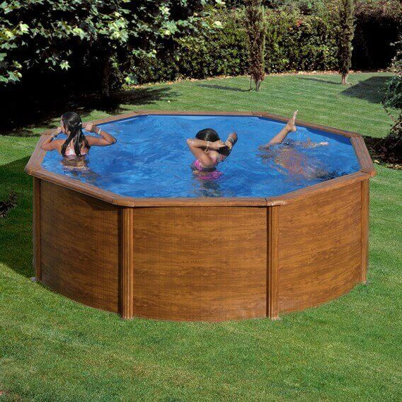 A.jpg Piscina Desmontável GRE Sicilia Circular – Efeito Madeira - Image 1