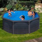 Piscina Desmontável GRE Kea Circular – Efeito Grafite